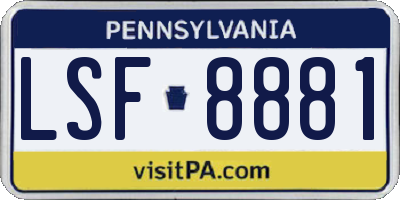 PA license plate LSF8881