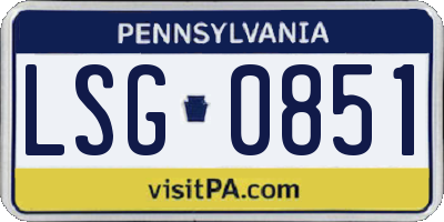 PA license plate LSG0851