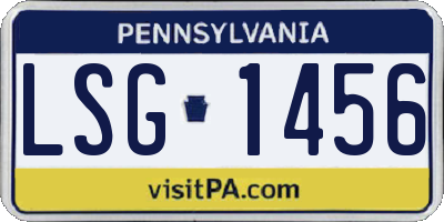 PA license plate LSG1456