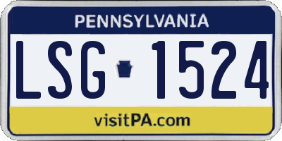 PA license plate LSG1524