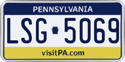 PA license plate LSG5069