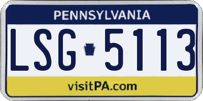 PA license plate LSG5113
