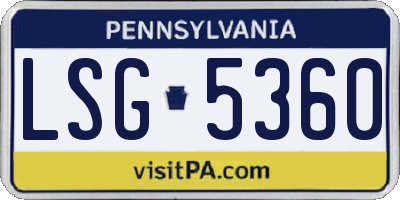 PA license plate LSG5360