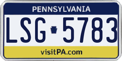 PA license plate LSG5783