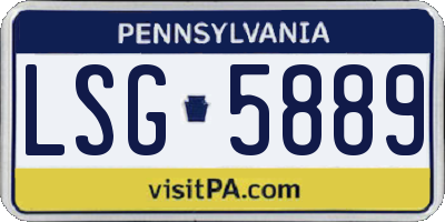 PA license plate LSG5889