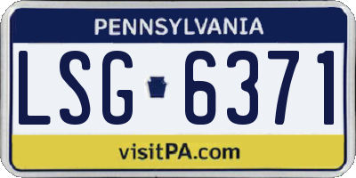 PA license plate LSG6371