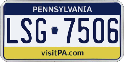 PA license plate LSG7506