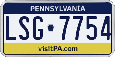 PA license plate LSG7754