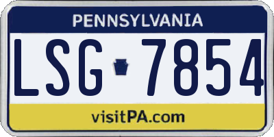 PA license plate LSG7854