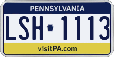 PA license plate LSH1113