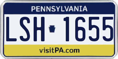 PA license plate LSH1655