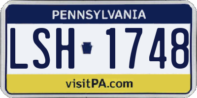PA license plate LSH1748
