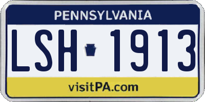 PA license plate LSH1913