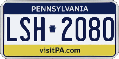 PA license plate LSH2080