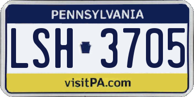 PA license plate LSH3705