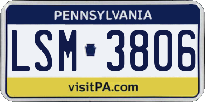 PA license plate LSM3806