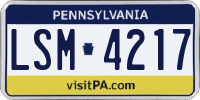 PA license plate LSM4217