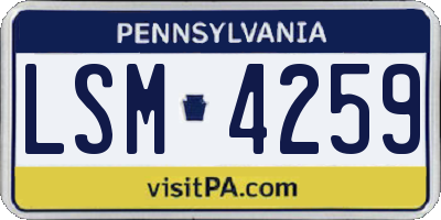 PA license plate LSM4259