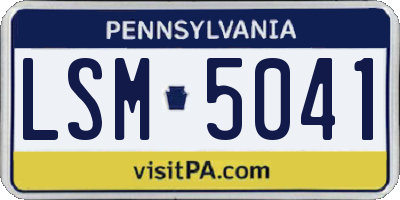 PA license plate LSM5041