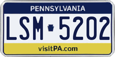 PA license plate LSM5202