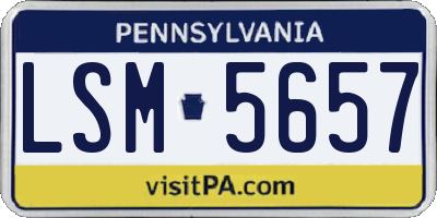 PA license plate LSM5657