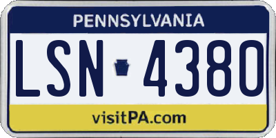 PA license plate LSN4380
