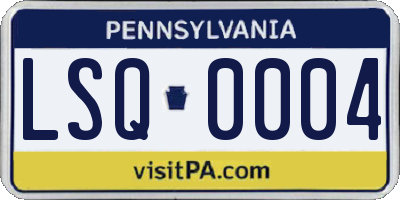 PA license plate LSQ0004