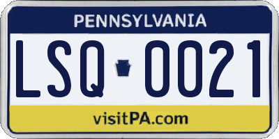 PA license plate LSQ0021