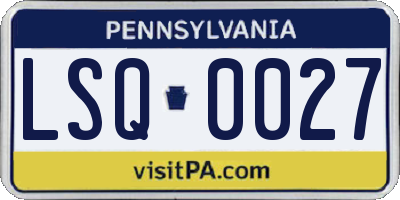 PA license plate LSQ0027