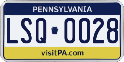 PA license plate LSQ0028