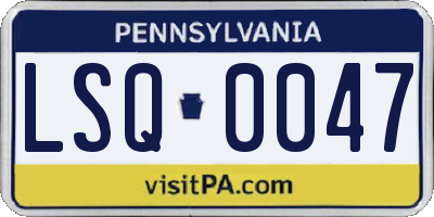 PA license plate LSQ0047