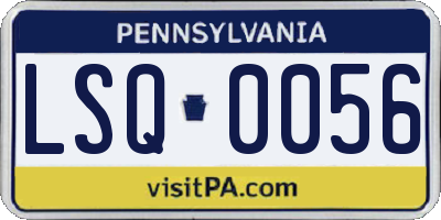 PA license plate LSQ0056