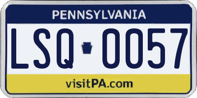 PA license plate LSQ0057
