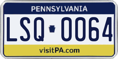 PA license plate LSQ0064