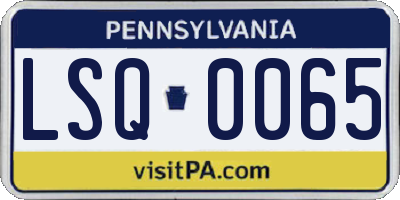 PA license plate LSQ0065