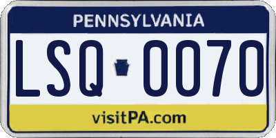 PA license plate LSQ0070