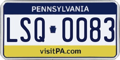PA license plate LSQ0083