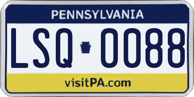 PA license plate LSQ0088