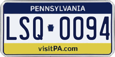 PA license plate LSQ0094