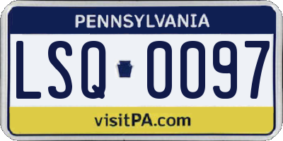 PA license plate LSQ0097