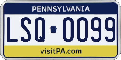 PA license plate LSQ0099