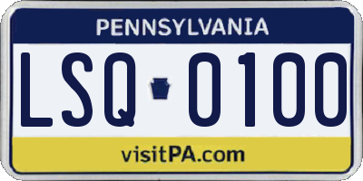 PA license plate LSQ0100