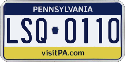 PA license plate LSQ0110