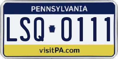 PA license plate LSQ0111