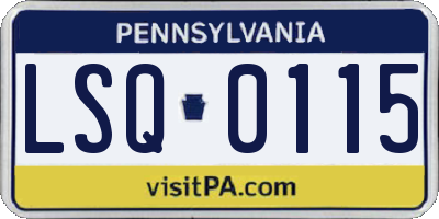 PA license plate LSQ0115