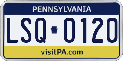 PA license plate LSQ0120