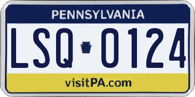 PA license plate LSQ0124