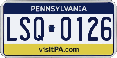 PA license plate LSQ0126