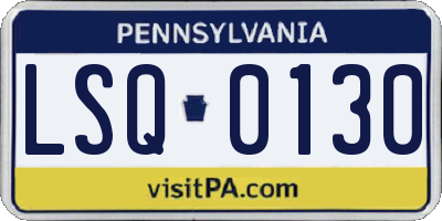 PA license plate LSQ0130