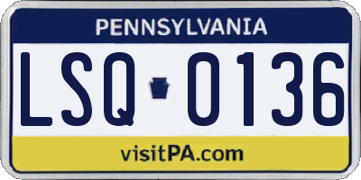 PA license plate LSQ0136